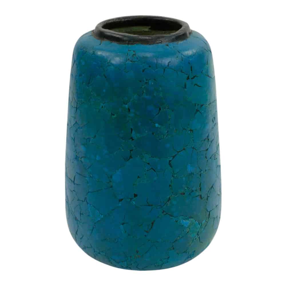 Vase aus Terrakotta Eierschalen Blau (20 x 12 x 12 cm)