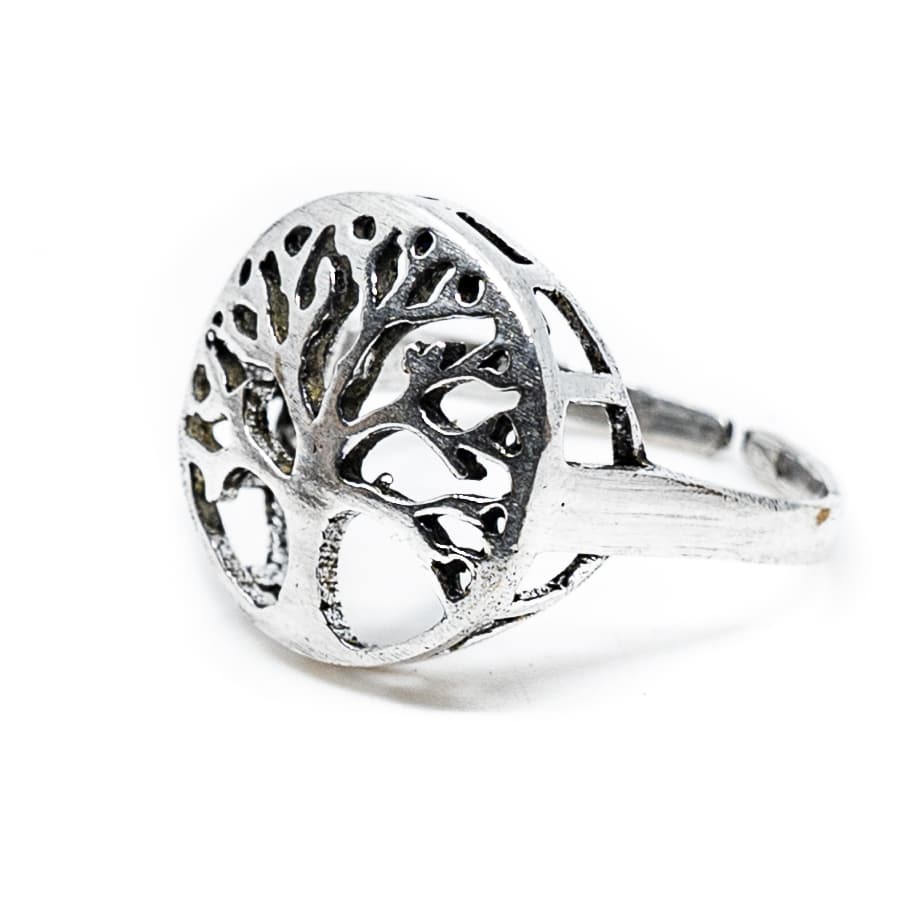 Verstellbarer Ring Baum des Lebens Silber (20 mm)