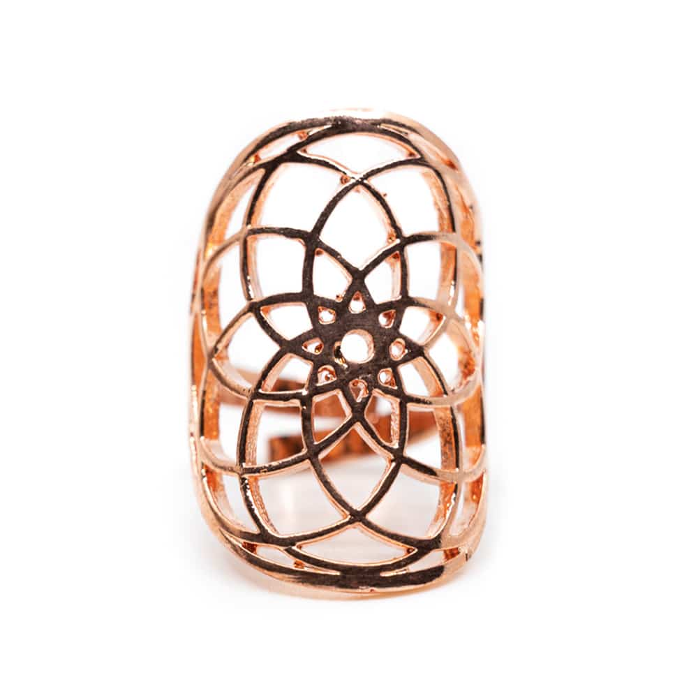 Verstellbarer Ring Seed of Life Farbe Ros-gold (30 mm)