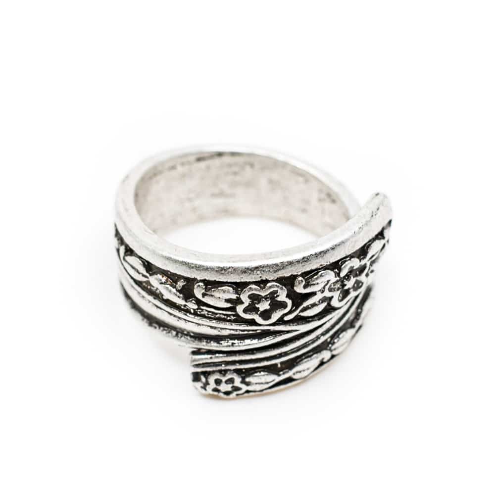 Verstellbarer Wikinger Ring Boho Blumen