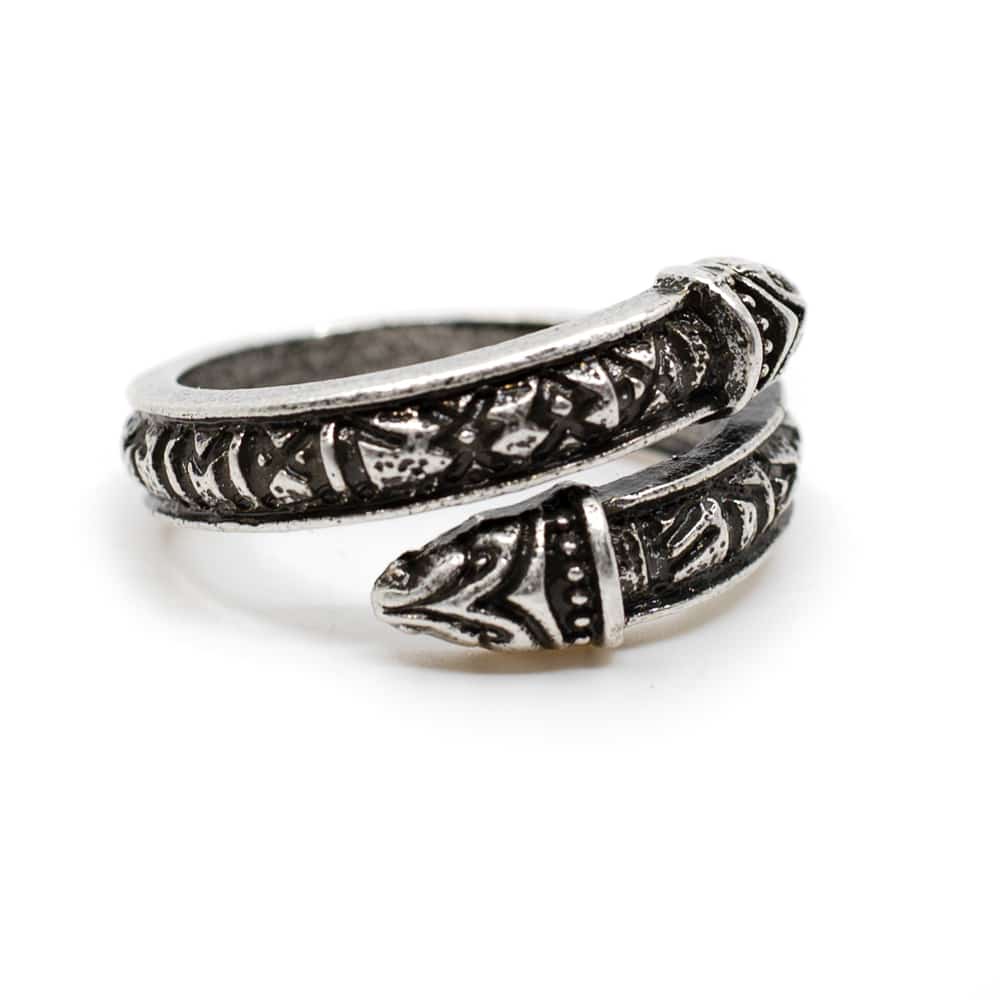 Verstellbarer Wikinger-Ring Runen Silber