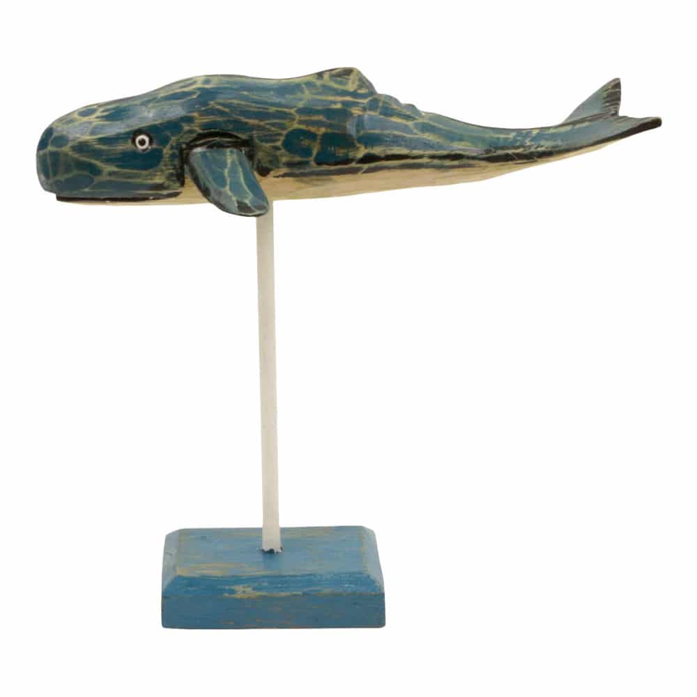 Wal aus Holz auf Standard Schwanz Horizontal (21 x 20 x 11 cm)