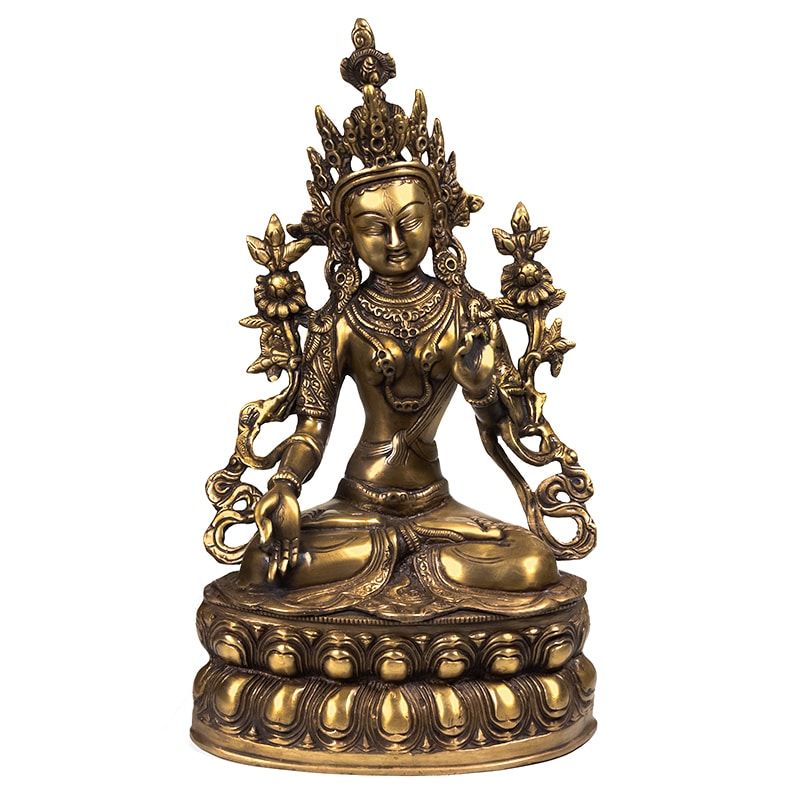 Wei-e Tara Statue Messing - 35 cm unter Home & Living - Spirituelle Figuren - Buddha Figuren - Tara Buddha