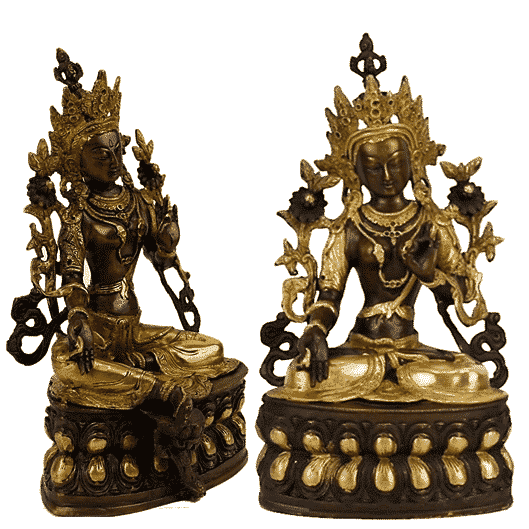 Wei-e Tara Statue Messing-goldfarben - 35 cm