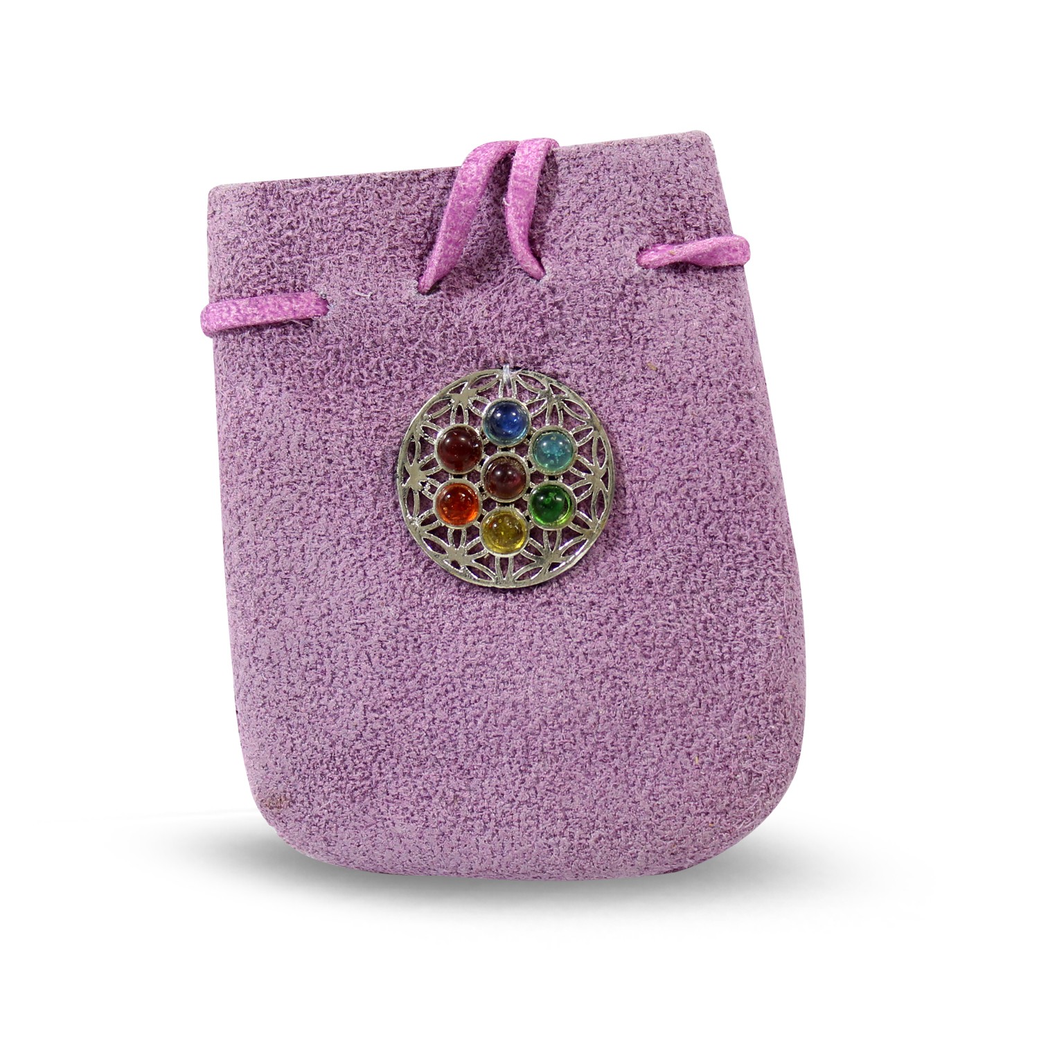 Wildleder Tasche Chakra - Blume des Lebens unter Schmuck - Malas - Mala Taschen - Textilien - Taschen