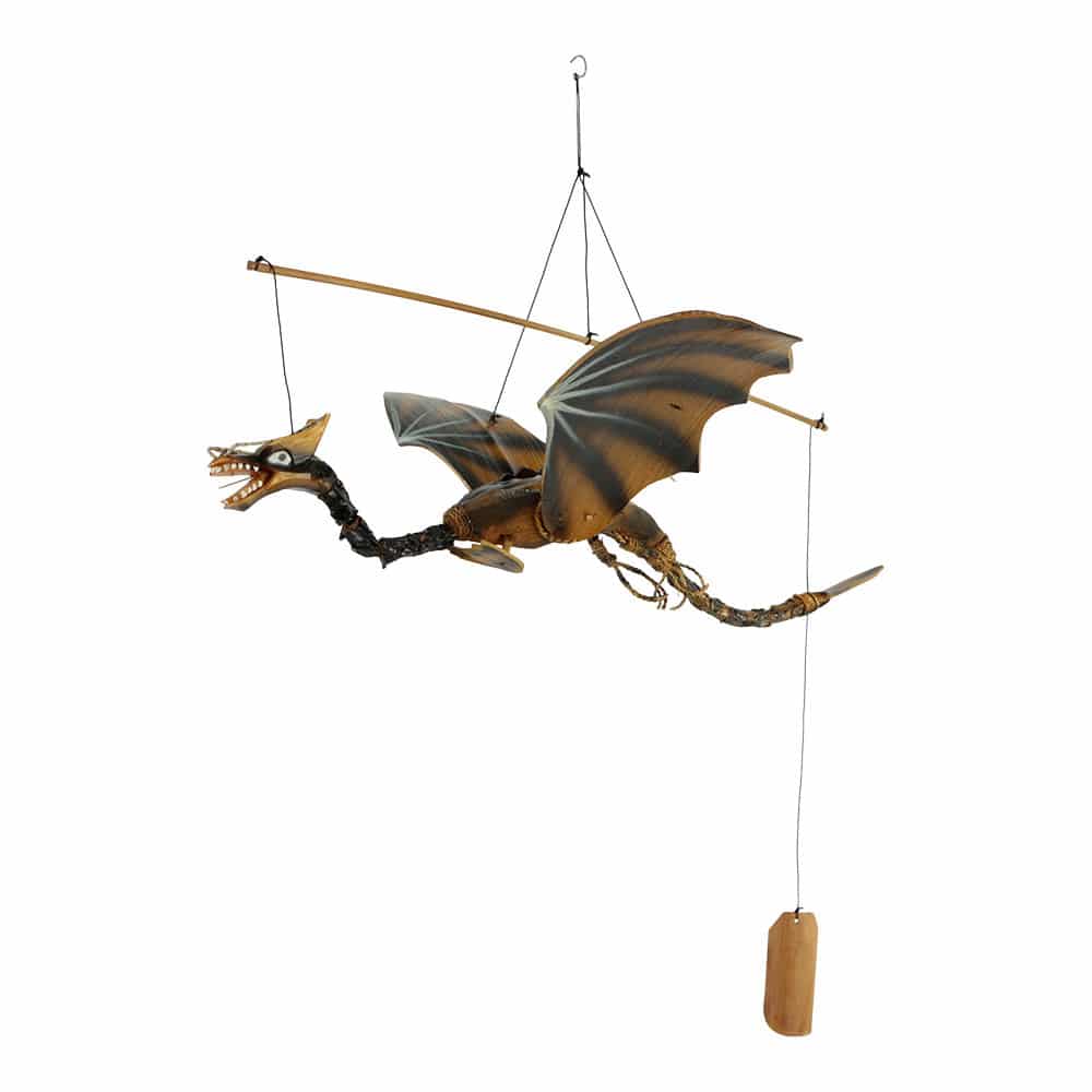 Windspiel Bambus Drache Schwarz (66 x 56 x 49 cm)