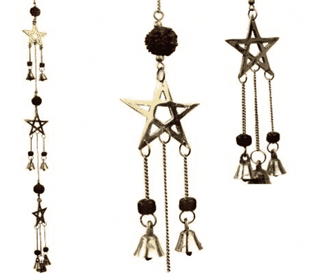 Windspiel - Glockenspiel mit Pentagrammsymbolen