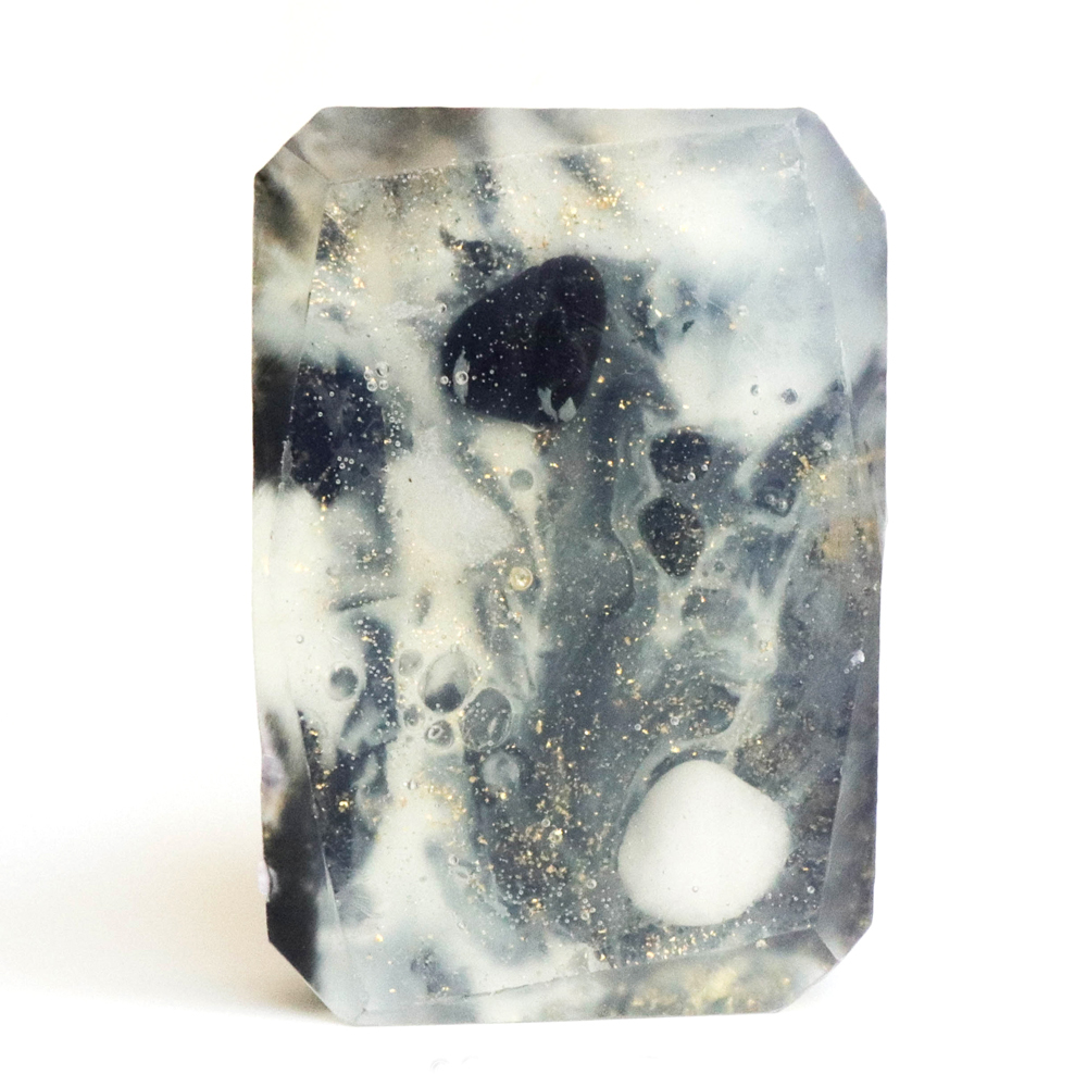 Yin Yang - Schneeflocken Obsidian und Schneequarz Edelsteinseife