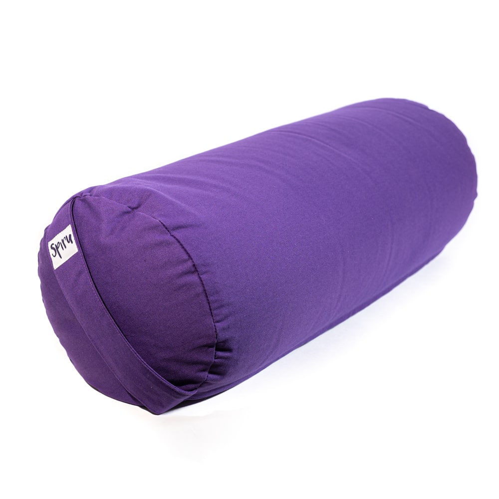 Yoga Bolster Lila Rund Baumwolle - einfarbig - 59 x 21-5 cm