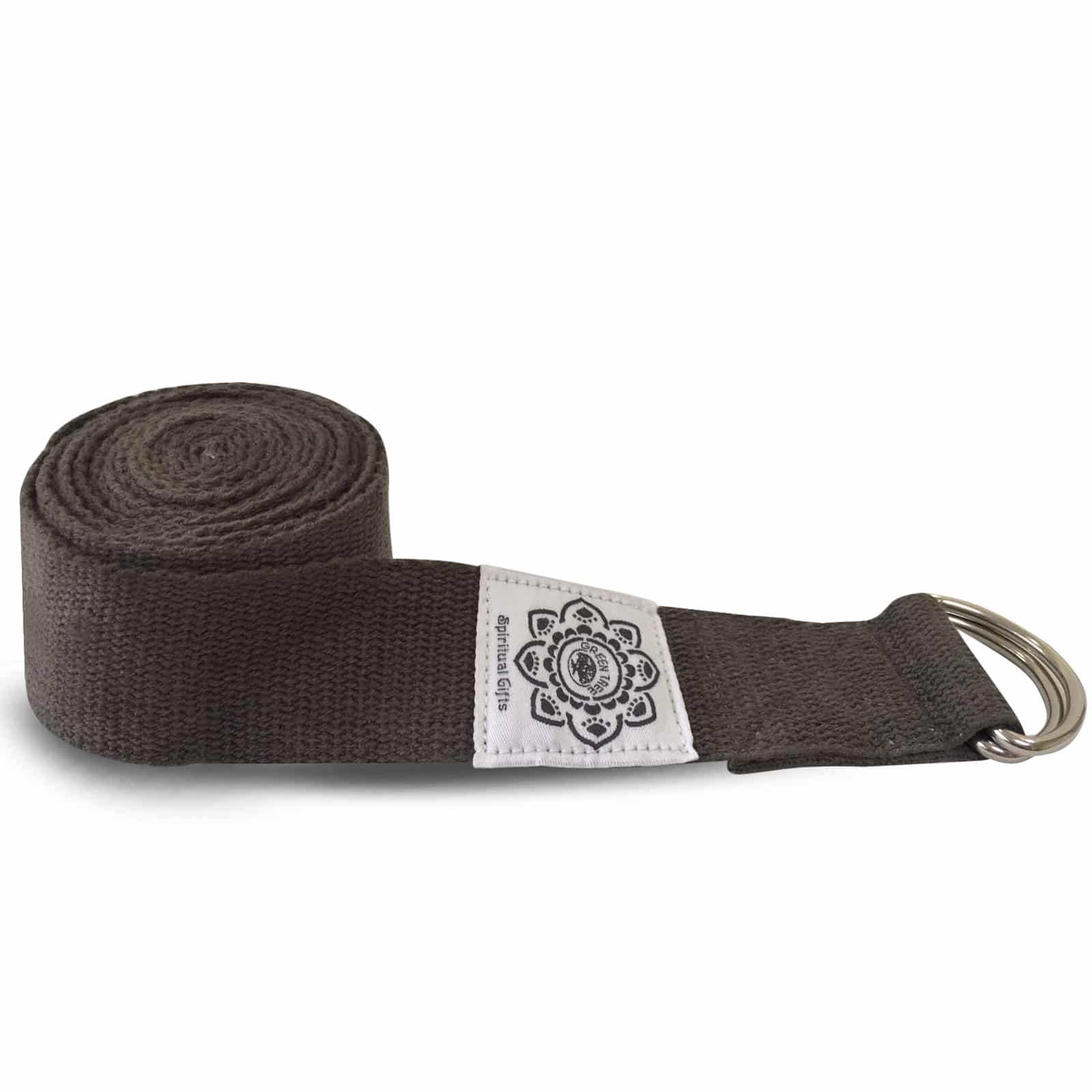Yoga-G-rtel mit D-Ring aus Baumwolle (270 cm- grau)