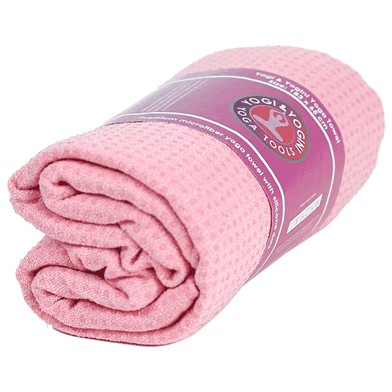 Yoga Handtuch rutschfest rosa Silikon