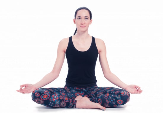 Yoga-Legging schwarz mit Mandala aufdruck Bio-Baumwolle L