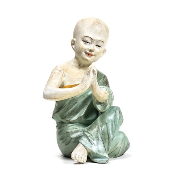 Yoga M-nch Statue Namaste gr-n