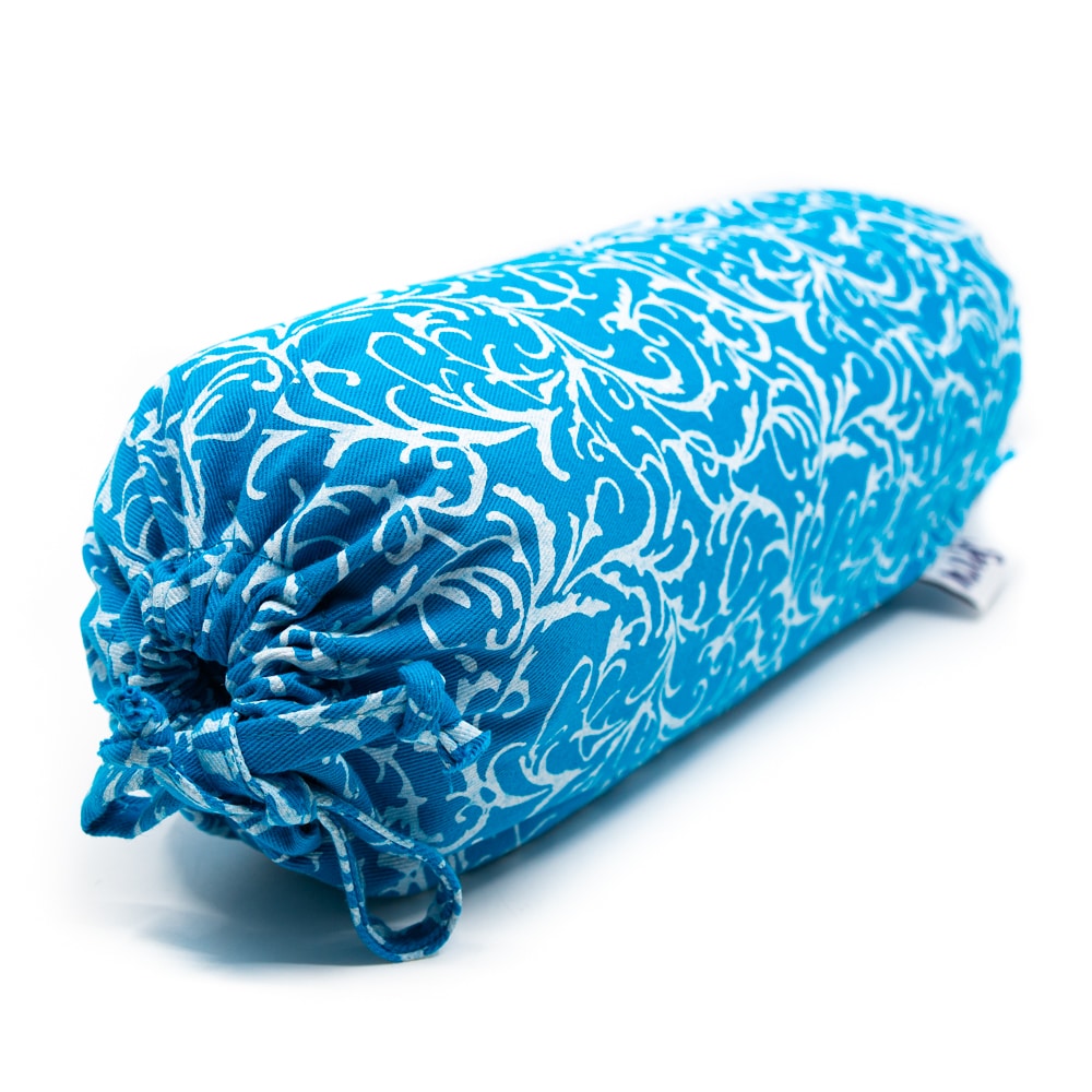 Yoga Mini-Nacken Bolster Blau Rund Baumwolle - 34 x 10 x 10 cm unter Yoga - Yoga bolster - Yoga Bolster Rund - Yoga - Yoga Kissen - Yoga Kissen Rund