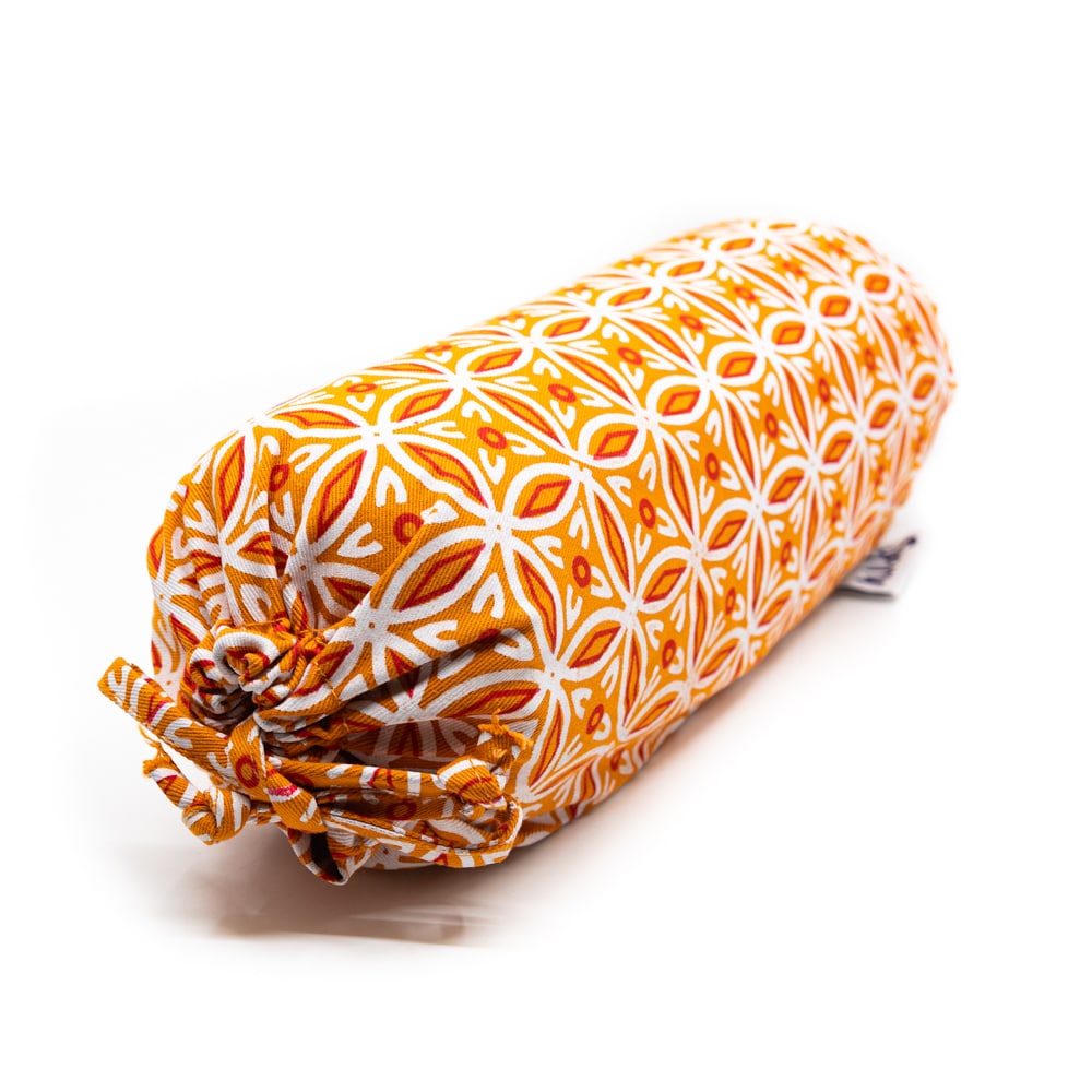 Yoga-Mini-Nacken Bolster Orange Rund Baumwolle - 34 x 10 x 10 cm