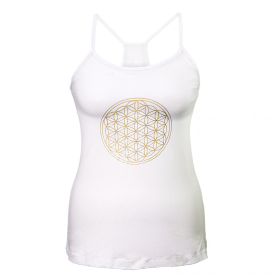 Yoga Top mit Blume des Lebens - Wei- M