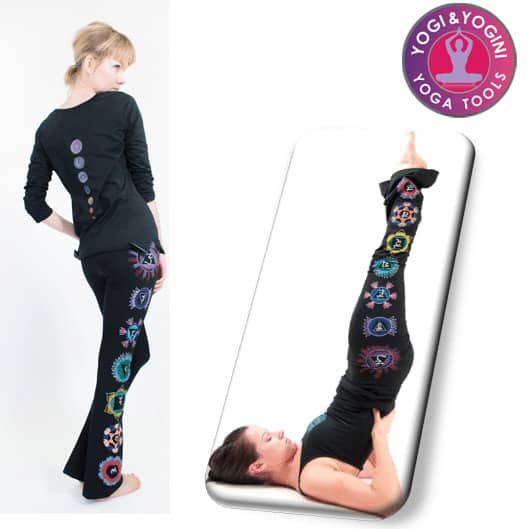 Yogahose Chakra handbemalt Baumwolle schwarz M