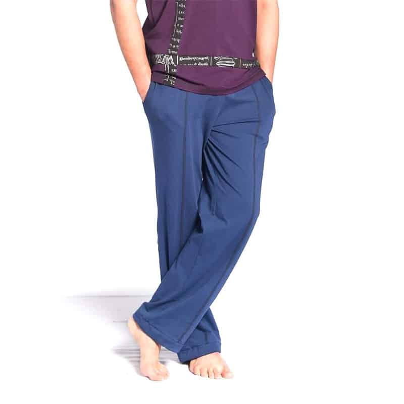 Yogahose Comfort Biobaumwolle Herren blau S-M unter Yoga - Yoga-Kleidung - Yoga Herrenbekleidung