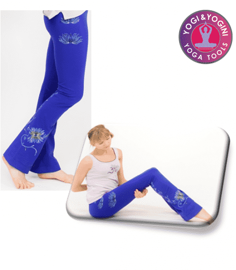Yogahose Lotus handbemalt Baumwolle blau-violett L