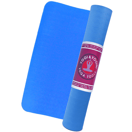 Yogi und Yogini TPE Yogamatte (blau)