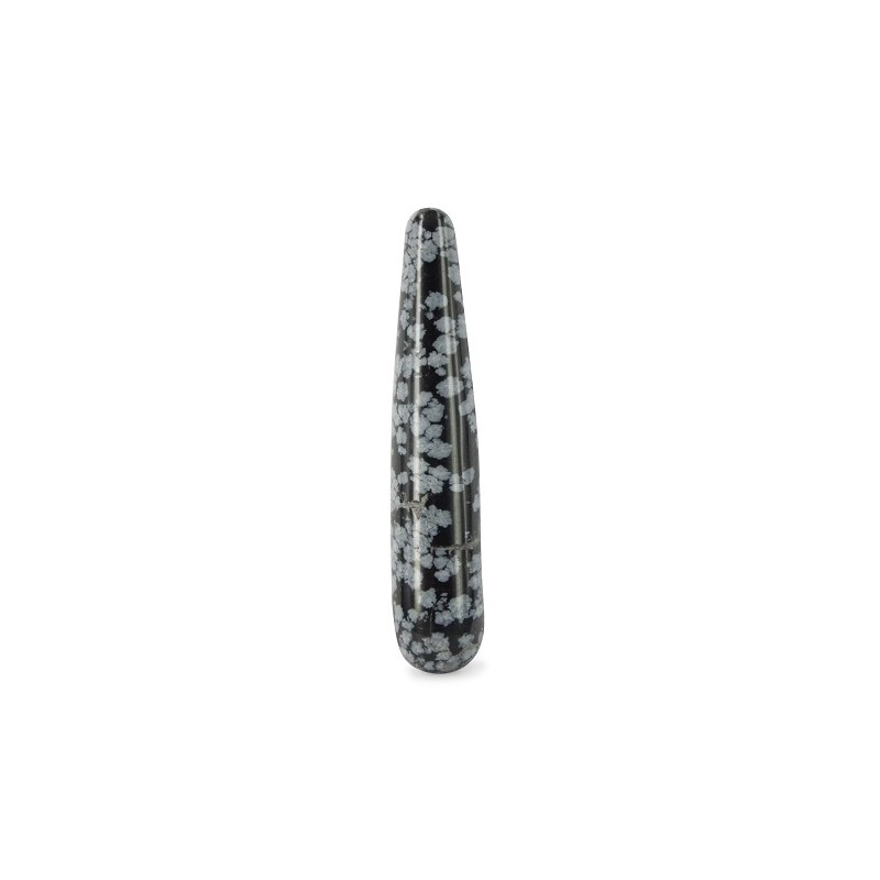 Yoni Massagestab Obsidian Schneeflocke (10 x 2 cm)
