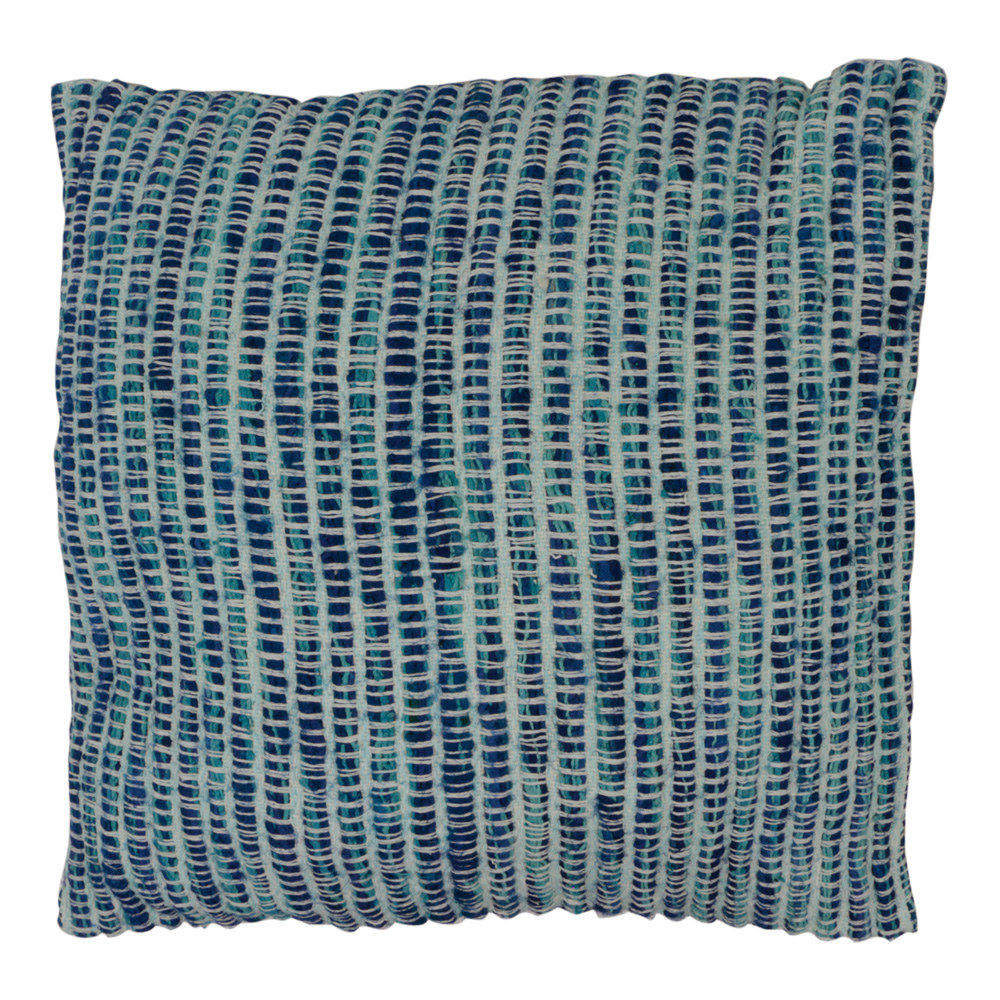 Zierkissen aus Baumwolle Stripe Blau (mit F-llung)